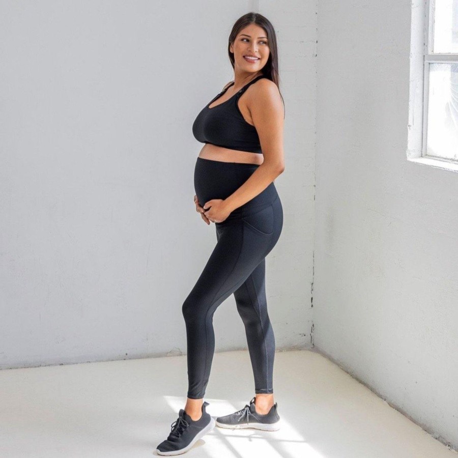 Women Senita Athletics | Lux Maternity Pants - Black