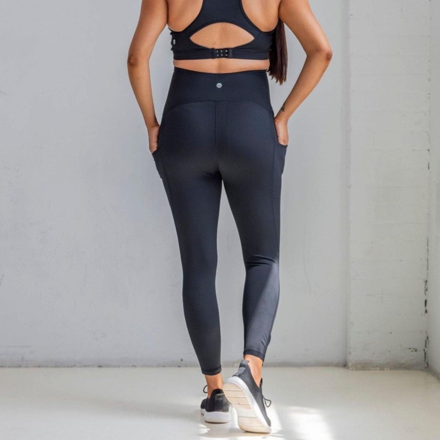 Women Senita Athletics | Lux Maternity Pants - Black